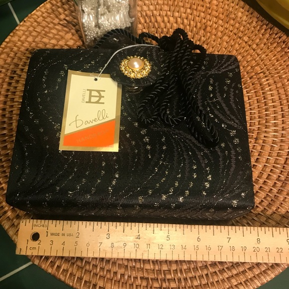 Davelli Handbags - Davelli Vintage Clutch Black Shabby Sheik Nice New